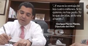 Diputado del PAN en SLP dice que “siguió la corriente” al Alcalde, y que por eso le pedía su moche