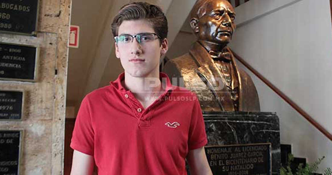 Claudio André Blázquez será el estudiante más joven de la Facultad de Derecho de SLP. Foto: Pulso