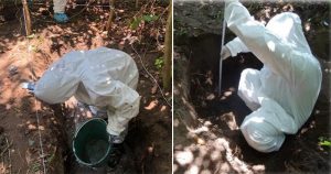 Peritos de la Fiscalía trabajando en las últimas fosas encontradas en la zona centro de Veracruz. De acuerdo con familiares, en esas fosas podría haber hasta bebés: se halló ropa. Fotos: Cuartoscuro