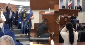 VIDEOS: Amenazas e insultos, el cierre de Legislatura en SLP. Foto: Captura de pantalla, especial.