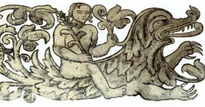 Frescos en los muros de los conventos de Actopan, Acolman e Ixmiquilpan pintados por indígenas. En Lourdes Andrade, Leyendas de la novia del viento, Artes de México, 2001. Fotografías: Jorge Vértiz / Artes de México 