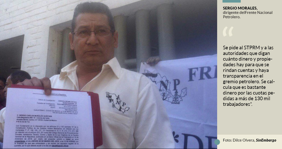 Petroleros ratifican denuncia contra Romero Deschamps; piden se abra el tesoro del sindicato Petroleros