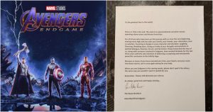 La carta agradece a los fan por seguir de cerca al Universi Cinematográfico Marvel. Foto: Twitter vía @Avengers