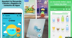 Existen aplicaciones móviles que ayudan a las personas a mantenerse hidratadas. Fotos: play.google.com/apps.apple.com