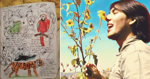 Imagen del cuaderno obtenida por el reportero, y retrato tomado del muro de Facebook de Mike Kardashians