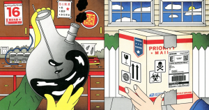 La producción, la venta y el consumo de drogas sintéticas podrían eclipsar el de las drogas de origen vegetal. Ilustración de Xavier Lalanne-Tauzia