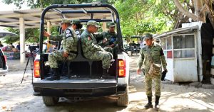 Cerca de medio millar de elementos de la Guardia Nacional refuerzan frontera sur de México por caravana migrante. Foto: Daniel Zacarías vía Chiapas Paralelo