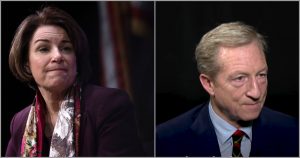 Amy Klobuchar y Tom Steyer no pudieron responder la pregunta. 
 Foto: Especial. 