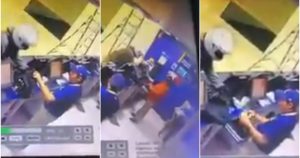 El hombre ingresó al cine portando el caso de motociclista, una mochila y un arma de fuego. Foto: Imágenes tomadas de video