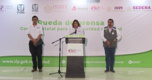 La Secretaria de Salud estatal, Mónica Liliana Rangel Martínez, notificó que el paciente recibía atención médica en el HGZ 50 del IMSS. Foto: Captura de video.