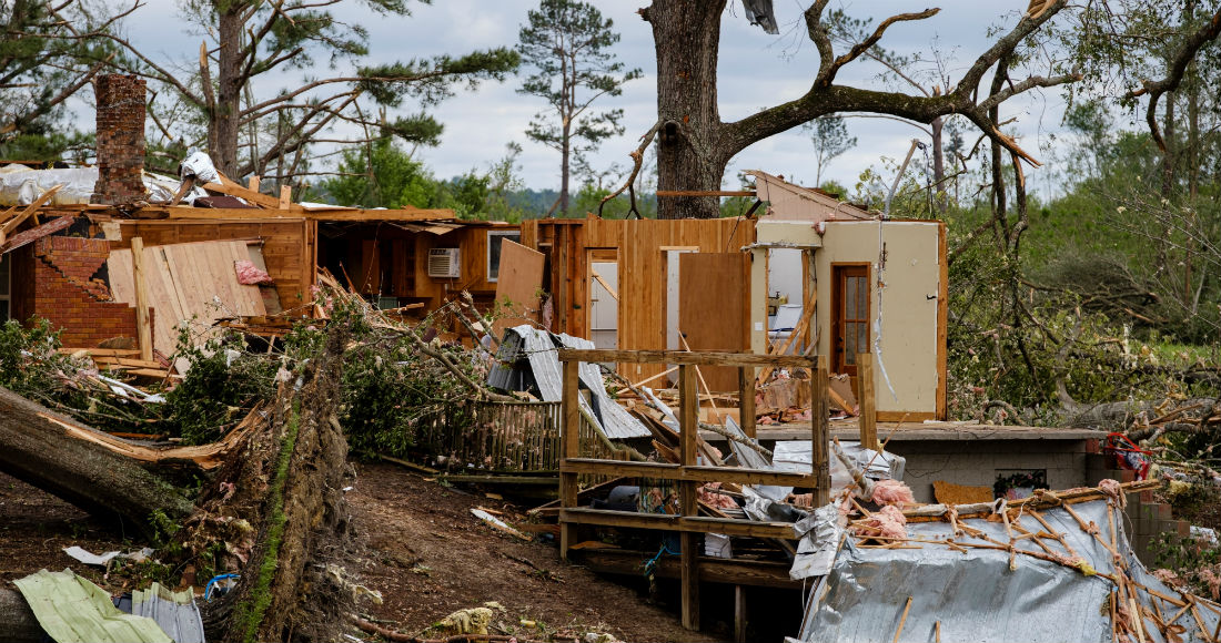 Una casa destruida por un tornado en Estados Unidos.