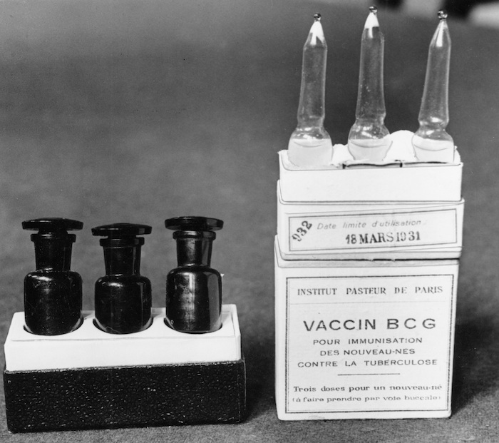 Fotografía de archivo de marzo de 1931 de ampolletas de la vacuna BCG contra la tuberculosis en un laboratorio en el Instituto Pasteur en París, Francia.