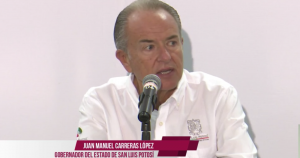 El Gobernador de San Luis, Juan Manuel Carreras, dio la noticia. Foto: Captura de pantalla.