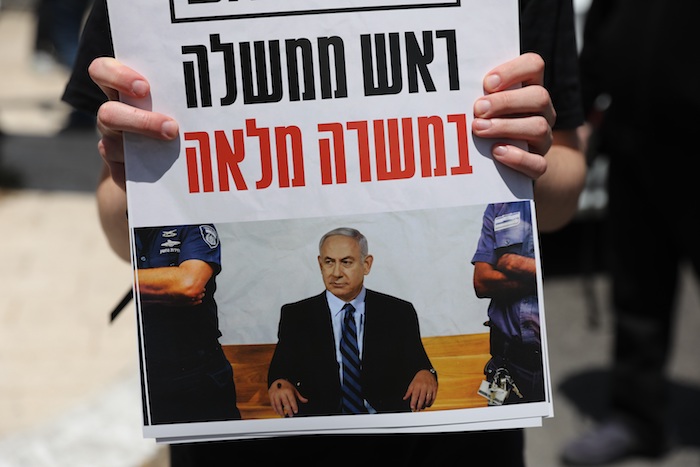 Protestas por el juicio al Primer Ministro de Israel.