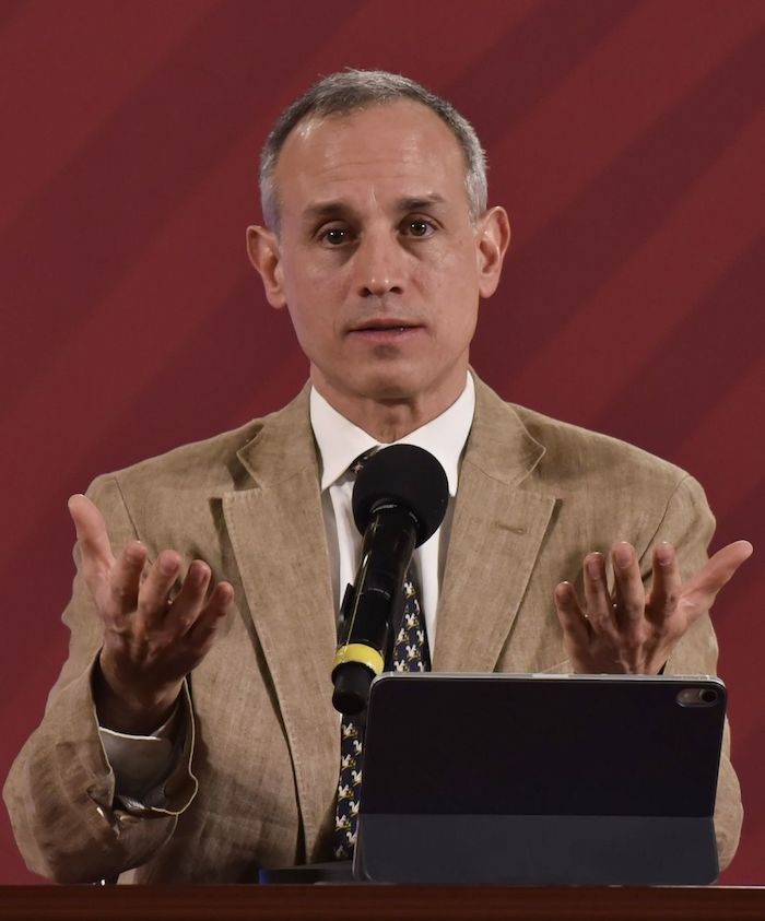 Hugo López-Gatell, titular de la Subsecretaría de Prevención y Promoción de la Salud en México, en conferencia. 
