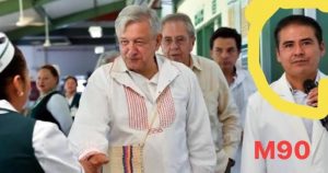 El doctor Miguel Ángel Palacios Castro, a la derecha junto al Presidente López Obrador. Foto: Chiapas Paralelo. 