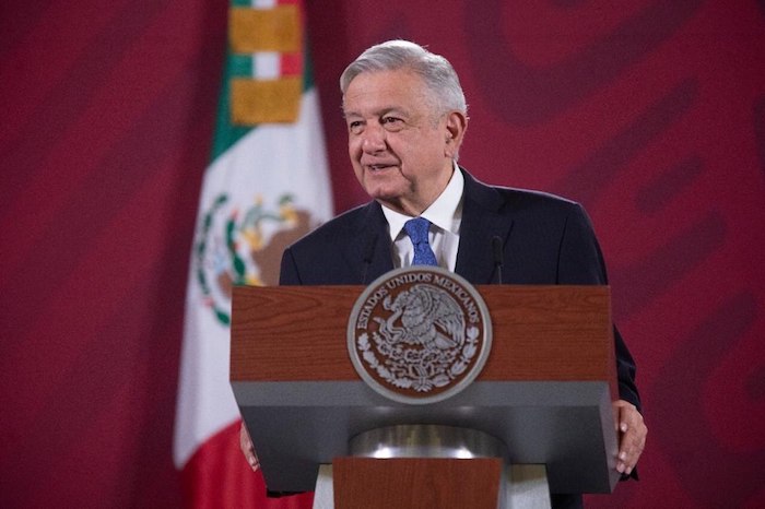 El Presidente Andrés Manuel López Obrador en su conferencia de este martes en Palacio Nacional. 