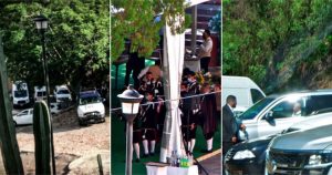 En los jardines de San Gabriel de Barrera se colocó una carpa para dar sombra a los 500 invitados que departieron un comelitón amenizado por la Estudiantina. Foto: Especial.