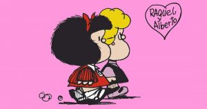 "El amor según Mafalda", publicado por la editorial Lumen, recopila una serie de tiras del personaje con motivo de los 50 años de su llegada a España. Foto: Portada