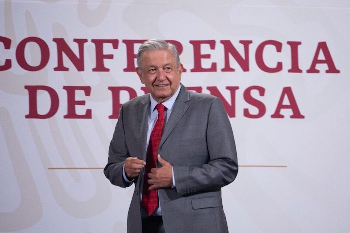 El Presidente Andrés Manuel López Obrador en su conferencia de prensa.