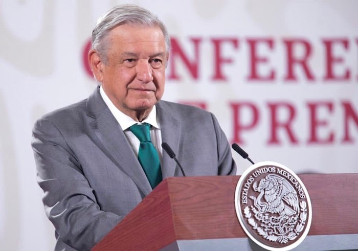 El Presidente Andrés Manuel López Obrador en su conferencia de prensa de este martes.