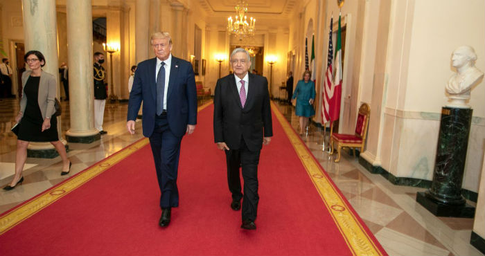 AMLO y Donald Trump en la Casa Blanca.