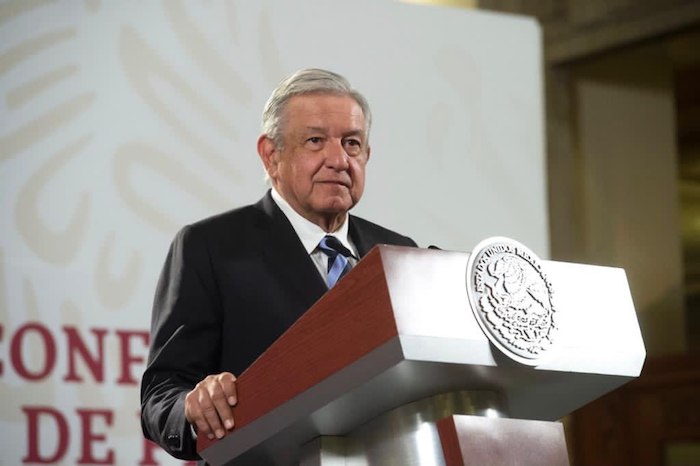 El Presidente Andrés Manuel López Obrador en su conferencia de prensa matutina.