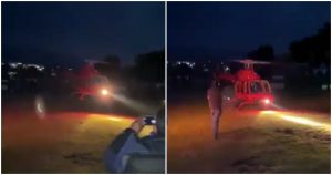 En un video difundido en redes sociales, se observa cómo el empresario se aproxima a un helicóptero que había aterrizado. Al momento de acercarse, la hélice del aparato aún estaban en movimiento. Foto: Captura de video