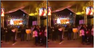 Fue a través de redes sociales que comenzó a circular el video del evento masivo. Foto: Imágenes tomadas de video. 