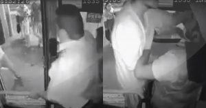 La mujer y el hombre pretendían viajar en un camión sin portar cubrebocas. Foto: Especial.