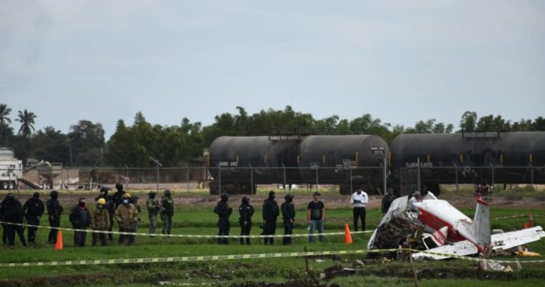 La avioneta se desplomó en el municipio de Novolato. Foto: Ríodoce