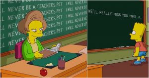 Homenaje a Edna Krabappel. Foto: Especial 