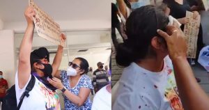 Yolitzin Jaimes fue agredida durante una protesta en Guerrero. Foto: Especial. 