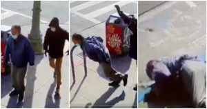 El agresor se colocaba detrás de sus víctimas para empujarlas. Foto: Toma de video