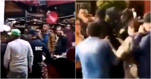 Policías y civiles se enfrentaron en San Francisco Culhuacán. Foto: Especial. 