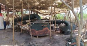 Laboratorio clandestino para la producción de droga sintética hallado por personal militar en Culiacán, Sinaloa, en mayo de 2020. Foto: Cuartoscuro.