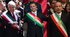Andrés Manuel López Obrador, Enrique Peña Nieto y Felipe Calderón el día de su toma de posesión.