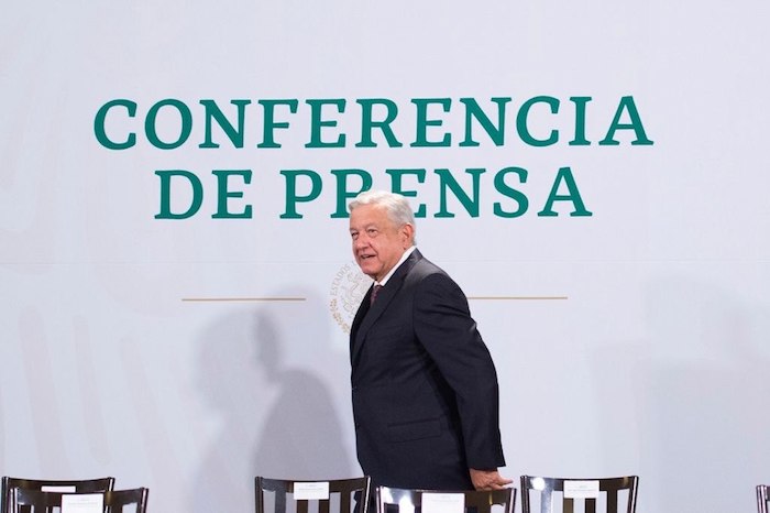 El Presidente Andrés Manuel López Obrador a su arribo a Palacio Nacional.