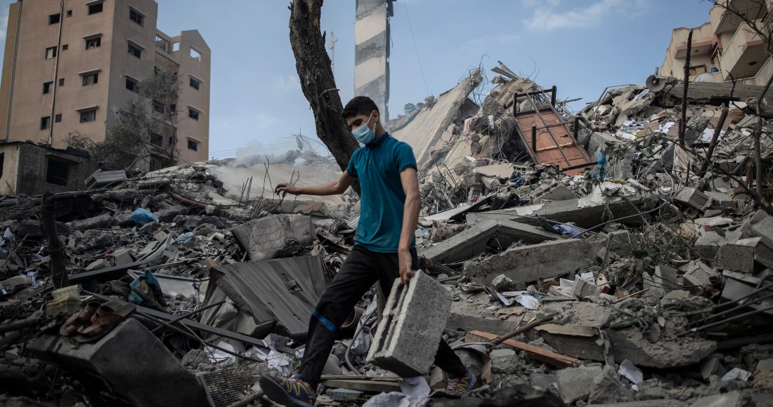 Ataque aéreo israelí en Gaza.