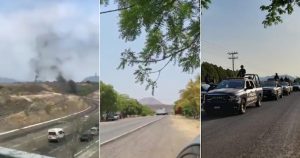 Autoridades confirmaron al menos 11 bloqueos. Fotos: Especial/ SSP-Michoacán. 
