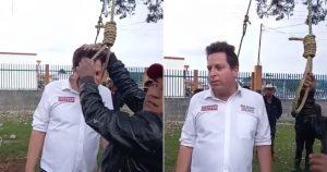 Habitantes de Los Llanos acusaron a Juan Salvador Camacho por incumplimiento de obras. Foto: Especial.