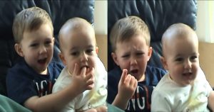 Publicado hace 14 años, el vídeo de apenas 56 segundos muestra a dos hermanos de tres y un año de edad, Harry y Charlie, cuando el pequeño de los niños muerde en dos ocasiones (cada vez más fuerte) el dedo de su hermano mayor. Imagen: Captura de pantalla.

