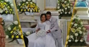 Laura y Jaime se casaron a las 10:00 horas de este sábado en San Salvador El Seco. Foto: Periódico Central.