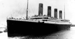 Fotografía de archivo del 10 de abril de 1912 del Titanic partiendo de Southampton, Inglaterra, en su último viaje. Foto: AP