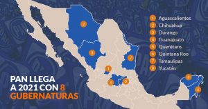 El PAN volvió a tiempos de FCH: 8 estados, tres menos que en 2018