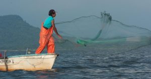 Un pescador lanzando su red en aguas mexicanas. Foto: Fondo Mundial para la Naturaleza (WWF) vía EFE