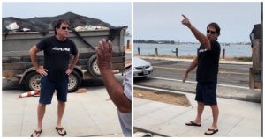 El hombre amenazó a los trabajadores con llamar a migración. Fotos: Tomadas de video