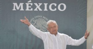 El Presidente de México, Andrés Manuel López Obrador, durante su visita a Chilpancingo, Guerrero.
