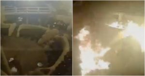 La imagen fue recuperada de la memoria de las grabaciones de las videocámaras de seguridad que el propio socio fundador, Eduardo Cesarman, había dicho que estaba quemado y que estaban viendo cómo recuperar. Foto: Captura de video.