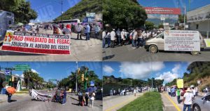 En la zona Norte, los sindicalizados bloquearon carreteras en Iguala, Taxco y Teloloapan. En el primer municipio cerraron totalmente la vía federal México-Acapulco y los accesos al centro de la ciudad en las avenidas Bandera Nacional, Vicente Guerrero e Ignacio Maya. Fotos: Jesús Guerrero, Brenda Escobar e Israel Flores, El Sur.